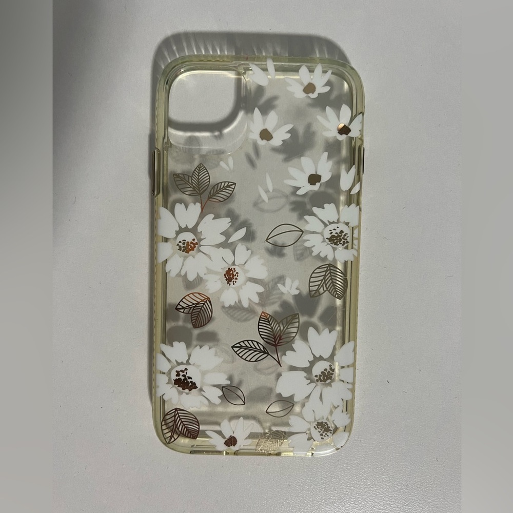 Clear iPhone 11 Case — Gold and Floral design